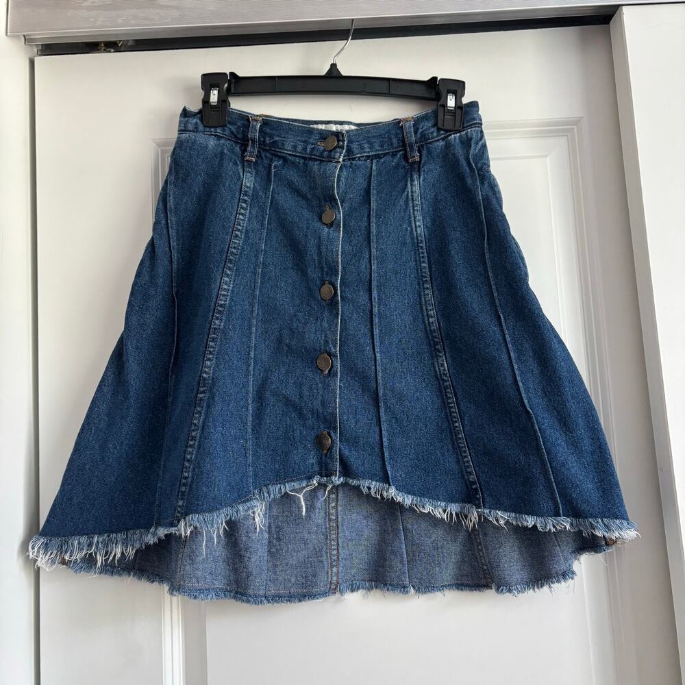 Vintage‎ Women’s Sun River Denim Button Down Mini Skirt Sz 26 Western